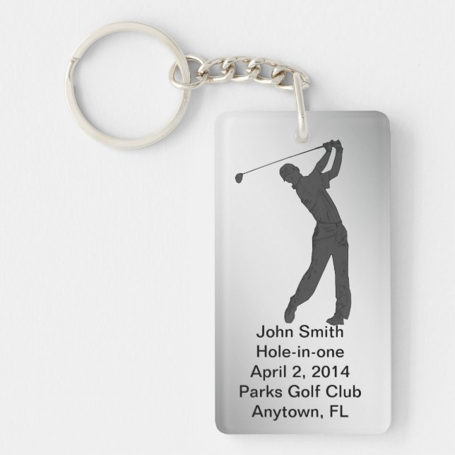 Golf Hole-in-one Commemoration Customizable Keychain (Front)