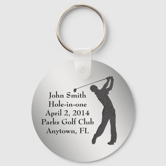 Golf Hole-in-one Commemoration Customizable Keychain (Front)
