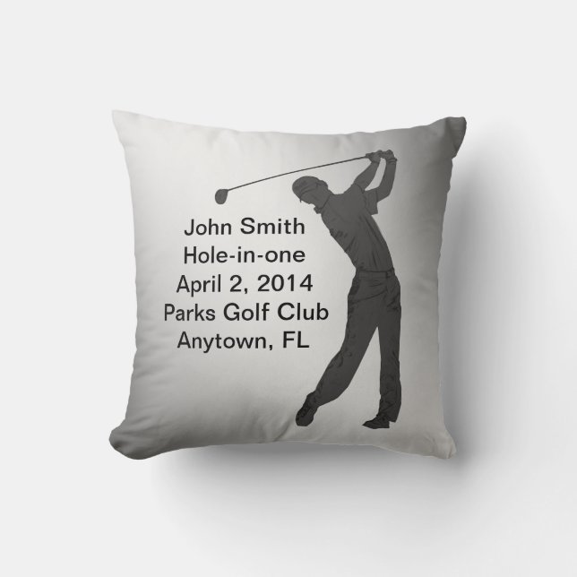 Golf Hole-in-one Commemoration Customizable Throw Pillow (Front)