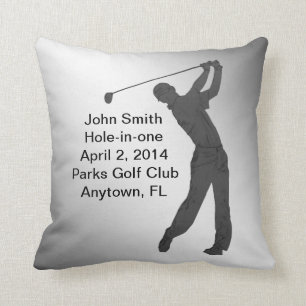 Golf Hole-in-one Commemoration Customizable Throw Pillow