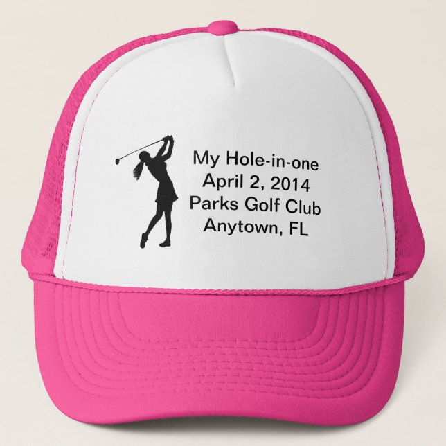 Golf Hole-in-one Commemoration Customizable Trucker Hat (Front)