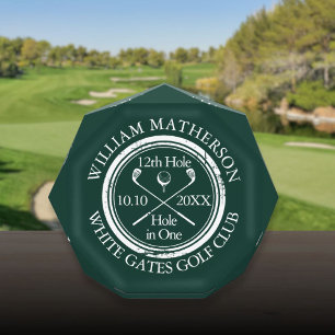 Golf Hole in One Emerald Green Acrylic Award