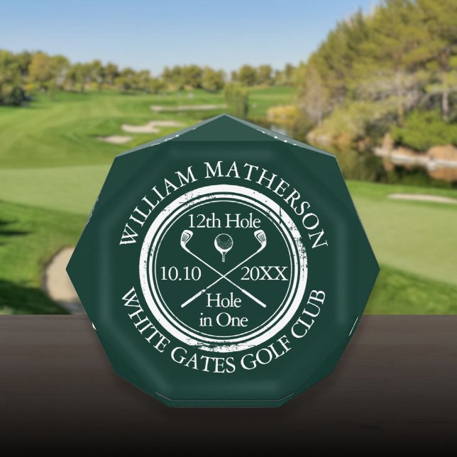 Golf Hole in One Emerald Green Acrylic Award (Golf Hole in One Emerald Green Acrylic Award)