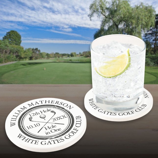 Golf Hole in One Personalized Coaster (Golf Hole in One Personalized Coaster)