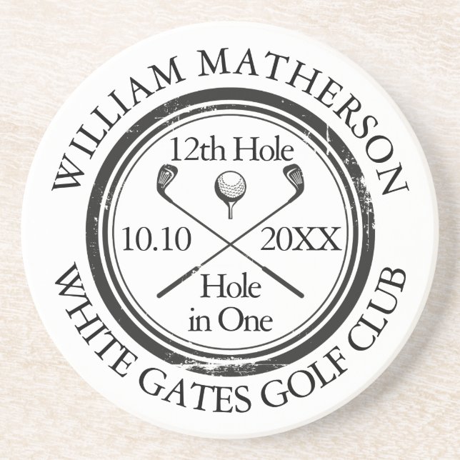 Golf Hole in One Personalized Coaster (Front)