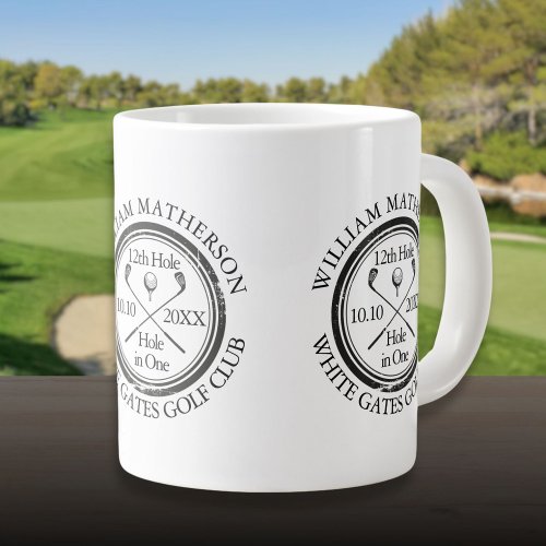 Golf Hole in One Personalized Giant Coffee Mug