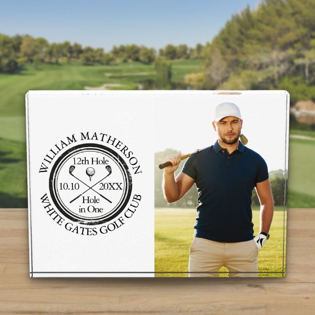 Golf Hole in One Personalized Golfer Photo Acrylic Award (Creator Uploaded)