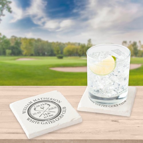 Golf Hole in One Personalized Stone Coaster