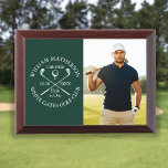 Golf Hole in One Photo Golfer Green Award Plaque<br><div class="desc">Personalize the golfer's photo,  name,  location hole number and date to create a great keepsake to celebrate that fantastic hole in one golf award. Designed by Thisisnotme©</div>