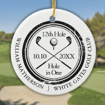 Golf Hole in One Retro Personalized  Ceramic Ornament<br><div class="desc">Featuring an aged stamp effect classic retro design. Personalize the name,  location hole number and date to create a great golf keepsake to celebrate that fantastic hole in one. Designed by Thisisnotme©</div>