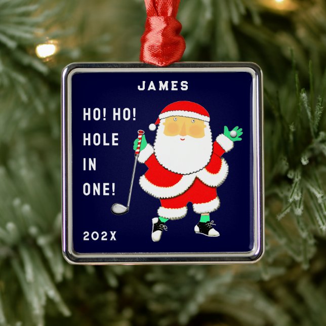 Golf Hole-on-one Keepsake Gift Metal Ornament (Tree)