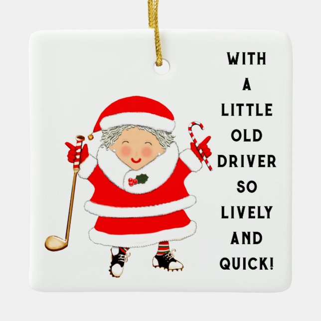 Golf Holiday Gift Ceramic Ornament (Front)
