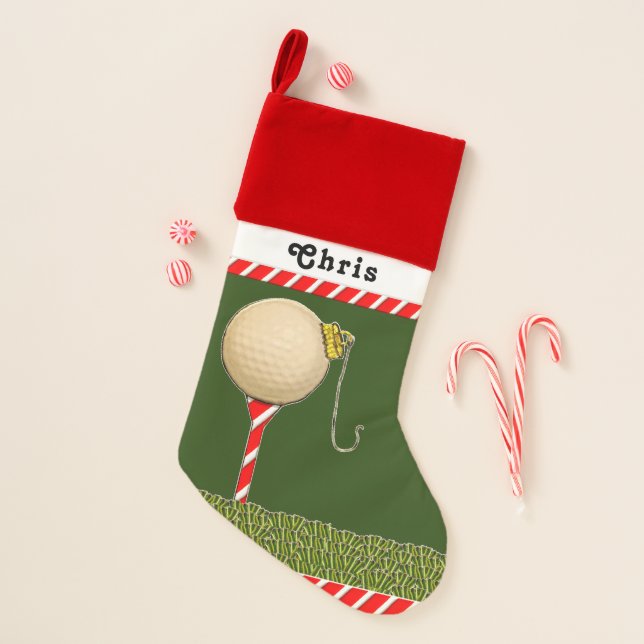 Golf Holiday Gift Christmas Stocking (Front)