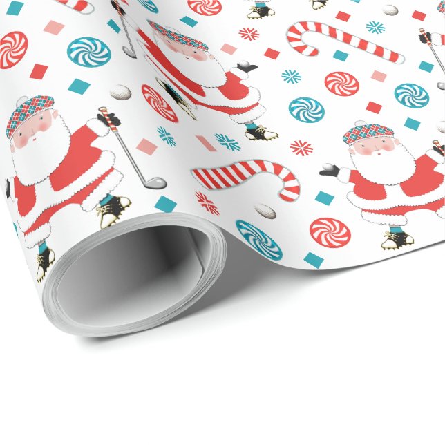 Golf Holiday Gift Wrapping Paper (Roll Corner)