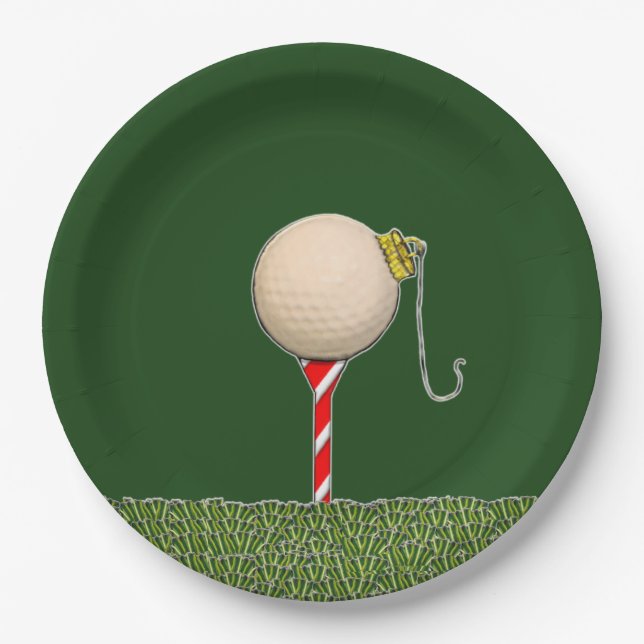 Golf Holiday Party Paper Plates (Front)