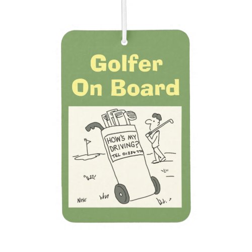 Golf _ Hows My Driving Cartoon Air Freshener