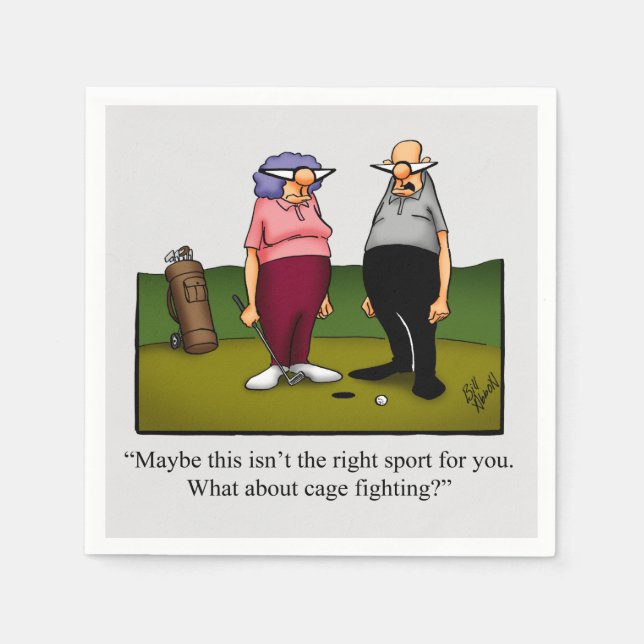 Golf Humor Cocktail Party Napkins (Front)