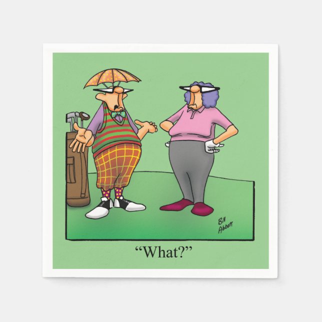 Golf Humor Cocktail Party Napkins (Front)