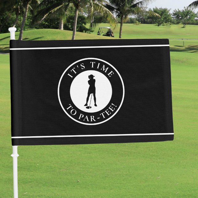 Golf Humor Funny Par Tee Golfer Ladies Black White Car Flag (Golf Humor Funny Par Tee Golfer Ladies Black & White Golf Cart Car Flag Unique Gift For Her)