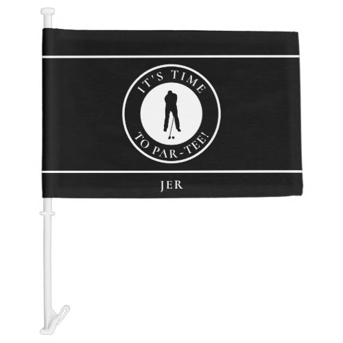 Golf Humor Funny Par Tee Golfer Mens Black Custom Car Flag