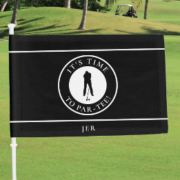 Golf Humor Funny Par Tee Golfer Mens Black Custom Car Flag
