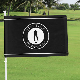 Golf Humor Funny Par Tee Golfer Mens Black & White Car Flag
