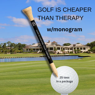 Golf Humor: GOLF IS CHEAPER THAN THERAPY MONOGRAM Tees