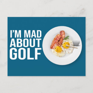 Golf I am Mad about golf Funny greeting for Golfer Postcard