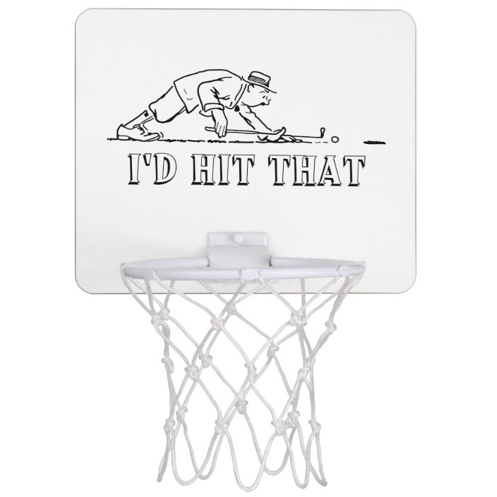 Golf I D Hit That Custom Designer Golfer Cartoon Mini Basketball