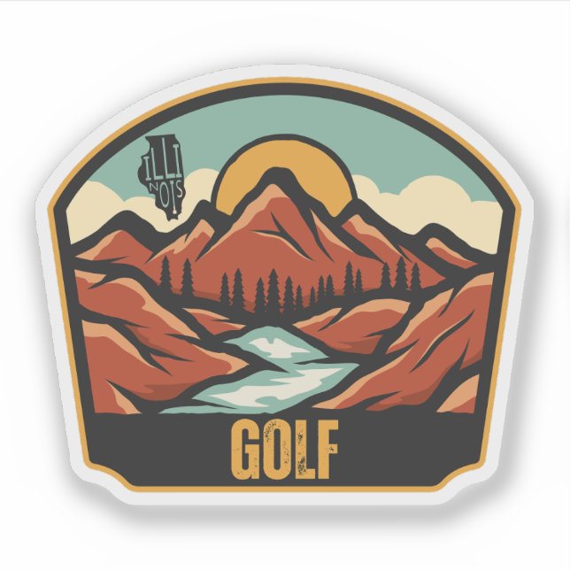 Golf, Illinois  Sticker (Front)