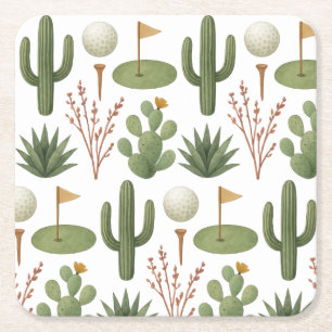 Golf in Arizona  Napkins Square Paper Coaster