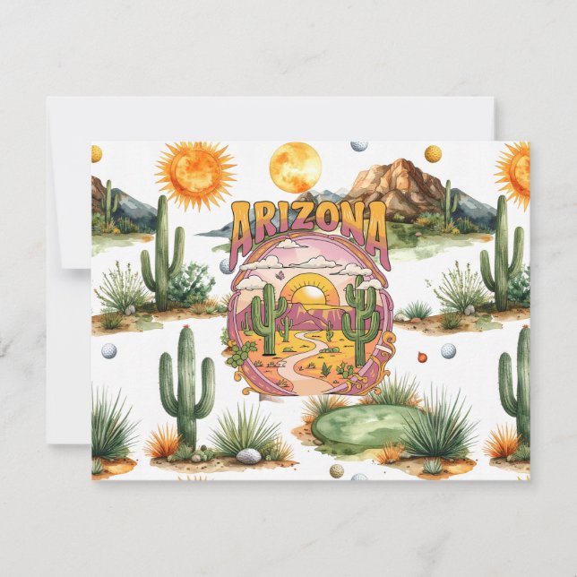 Golf  in Arizona  Note Card (Front)