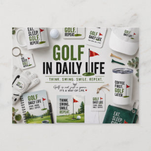 Golf in daily life postcard
