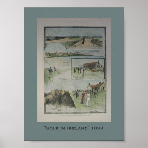 Golf in Ireland 1894 Vintage Poster