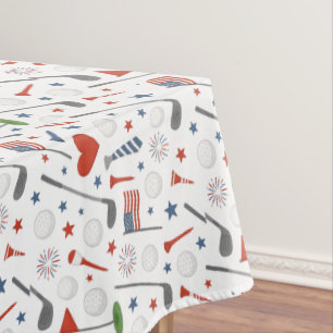 Golf Independence Day 4th July Party American  Tablecloth