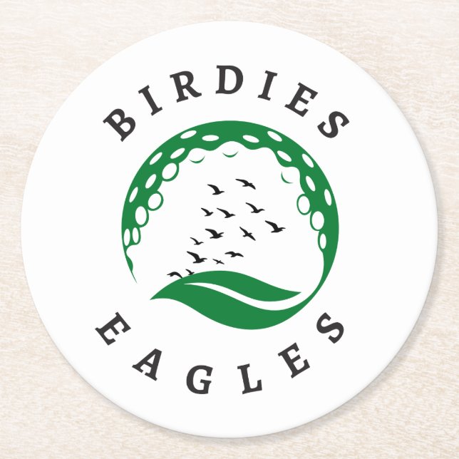 Golf Infusion | Birdies | Eagles Logo Round Paper Coaster (Front)
