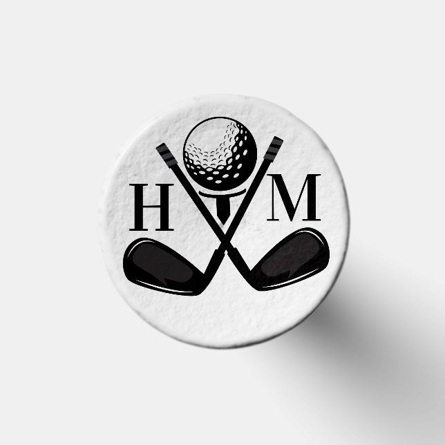 Golf Initial Modern Letter Monogram Elegant Logo Tees (Top)