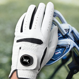 Golf Initials Classic Preppy Athletic Black White Glove