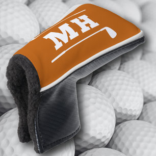 Golf Initials Classic Preppy Athletic Orange Head Cover