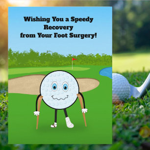 Golf Injury Foot Recovery Humorous Get Well Postcard