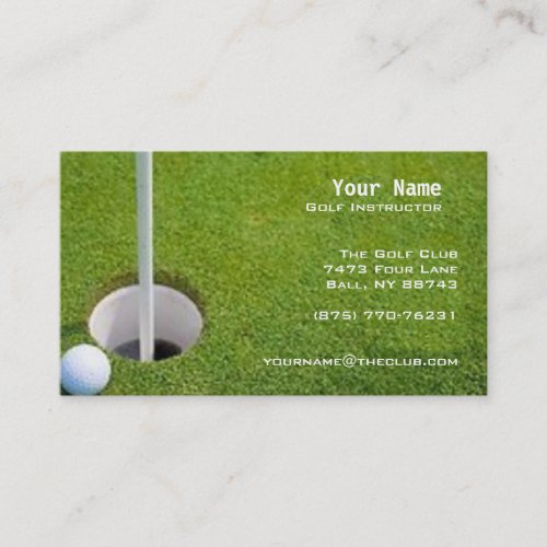 Golf Instruction Business Card Template