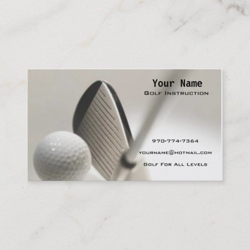 Customizable Golf Instruction Business Cards