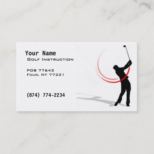 Customizable Golf Instruction Business Card