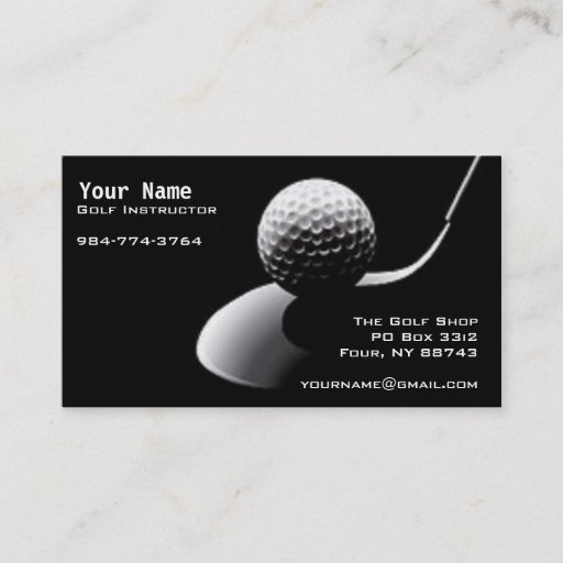 Customizable Golf Instruction Business Card Template