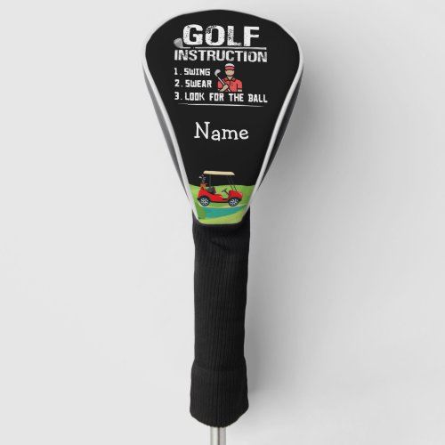 Golf instruction for golfer home decoration funny  golf head cover
