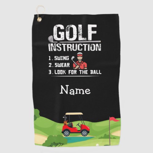 Golf instruction for golfer home decoration funny  golf towel