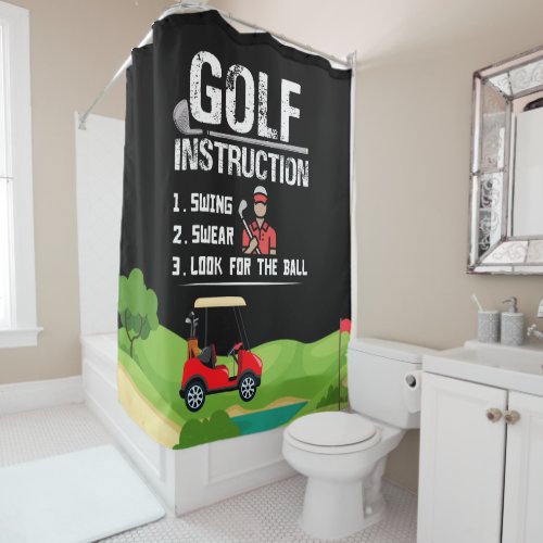 Golf instruction for golfer home decoration funny  shower curtain