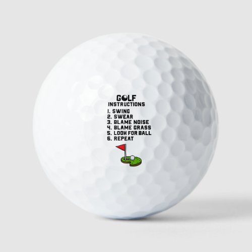 Golf Instruction Swing Swear at flag hole on green Golf Balls