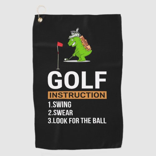 Golf Instruction Swing Swear Repeat  Golf Towel