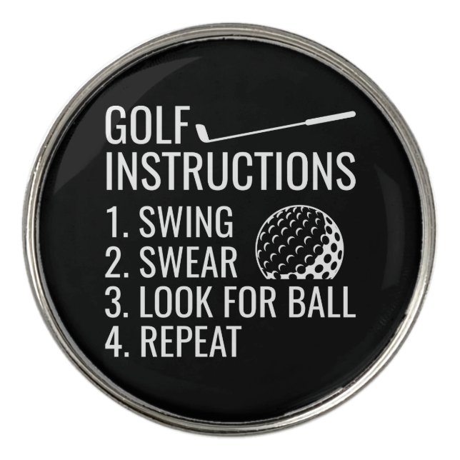Golf Instructions Golf Ball Marker (Front)